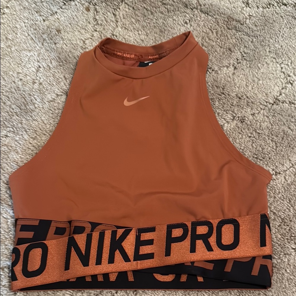 Nike Brown Fitted Crop Tank Top